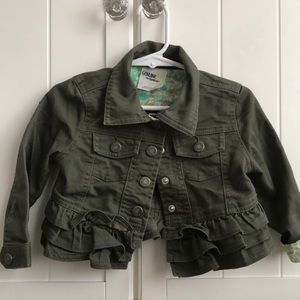 Olive green jean jacket 2T